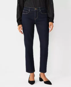 Sculpting Pocket Mid Rise Taper Jeans In Rinse Wash