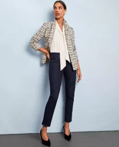 Sculpting Pocket Mid Rise Taper Jeans In Rinse Wash -Anntaylor Shop 597307 6147 MKTG1