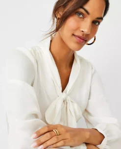 Tie Neck Top 7 Tie Neck Top -Anntaylor Shop 597441 9192 ALT2