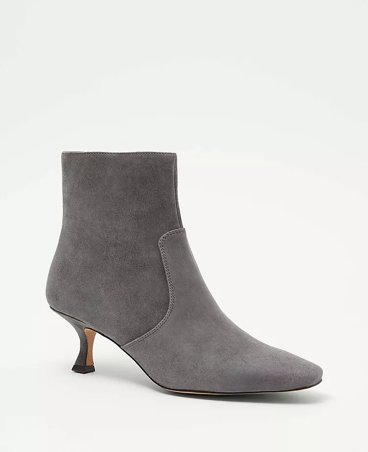 Suede Kitten Heel Booties 3 Suede Kitten Heel Booties