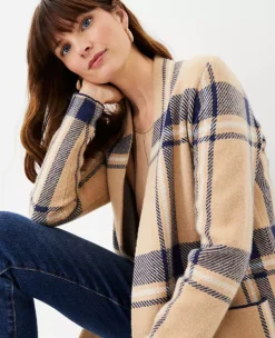 Plaid Pocket Cardigan -Anntaylor Shop 599792 8187 ALT2
