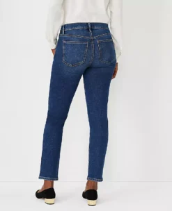 Sculpting Pocket Mid Rise Tapered Jeans In Classic Indigo Wash 7 Sculpting Pocket Mid Rise Tapered Jeans In Classic Indigo Wash -Anntaylor Shop 599869 0698 ALT1