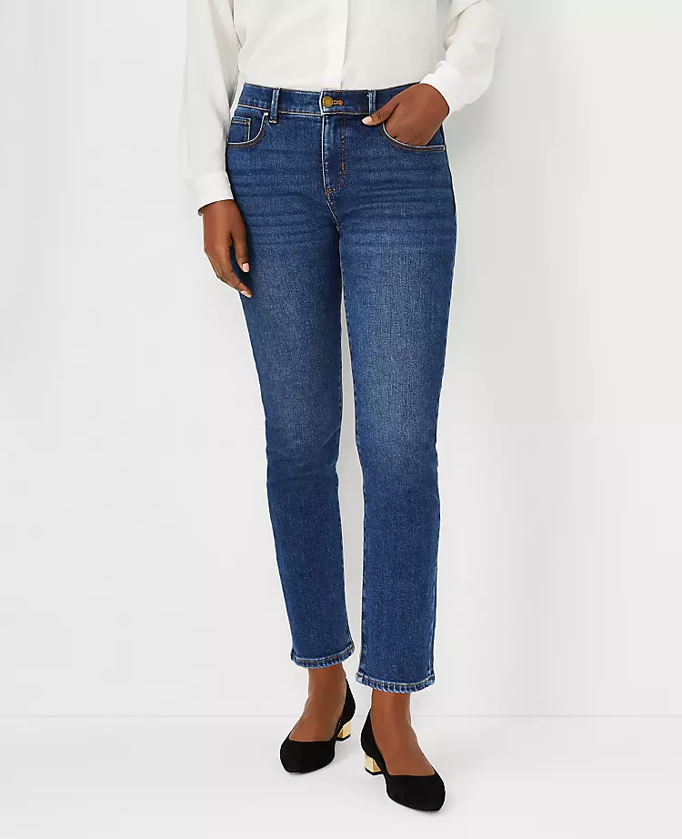 Sculpting Pocket Mid Rise Tapered Jeans In Classic Indigo Wash 5 Sculpting Pocket Mid Rise Tapered Jeans In Classic Indigo Wash - Image 3