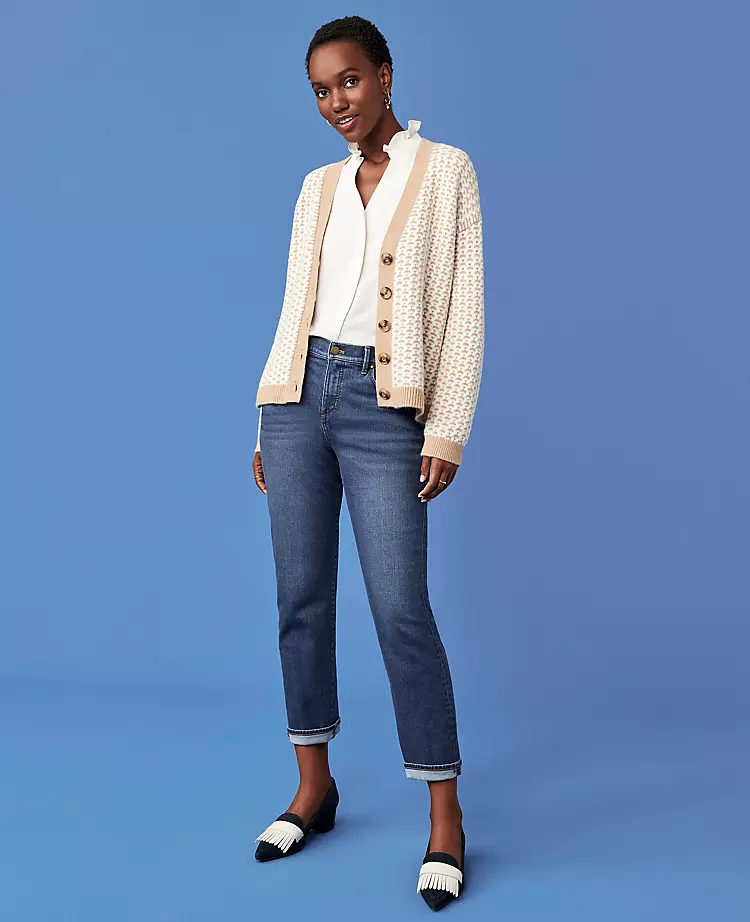 Sculpting Pocket Mid Rise Tapered Jeans In Classic Indigo Wash 6 Sculpting Pocket Mid Rise Tapered Jeans In Classic Indigo Wash - Image 4