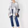 Colorblock Open Poncho -Anntaylor Shop 600108 9192