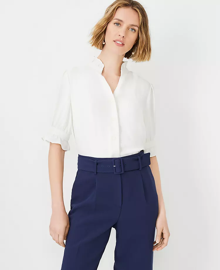 Ruffle Button Top 3 Ruffle Button Top
