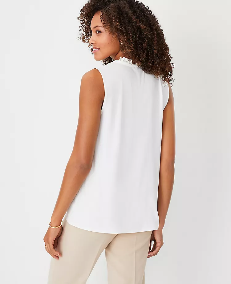 Pintucked Mixed Media Shell 4 Pintucked Mixed Media Shell - Image 2