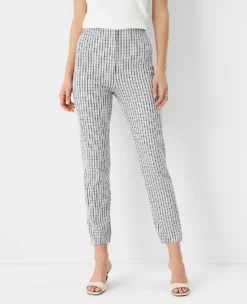 The Audrey Crop Pant In Plaid Stretch Cotton