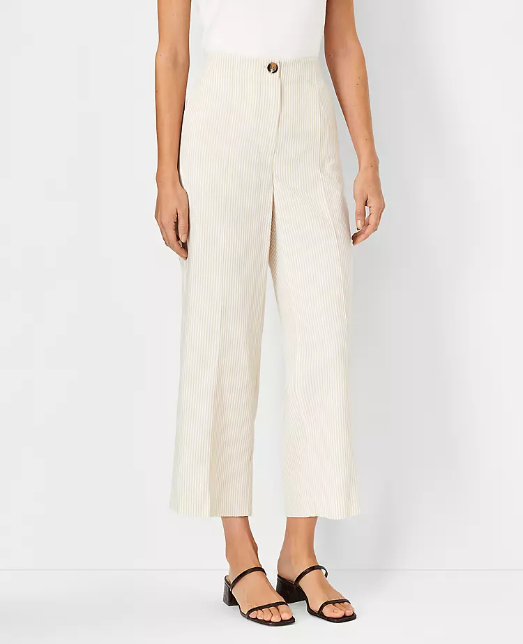 The Seamed Straight Crop Pant In Stripe 3 The Seamed Straight Crop Pant In Stripe