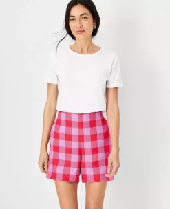The Side Zip Short In Plaid