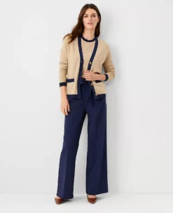 Tipped Shoulder Button Sweater Tee 7 Tipped Shoulder Button Sweater Tee -Anntaylor Shop 602468 8187 ALT2