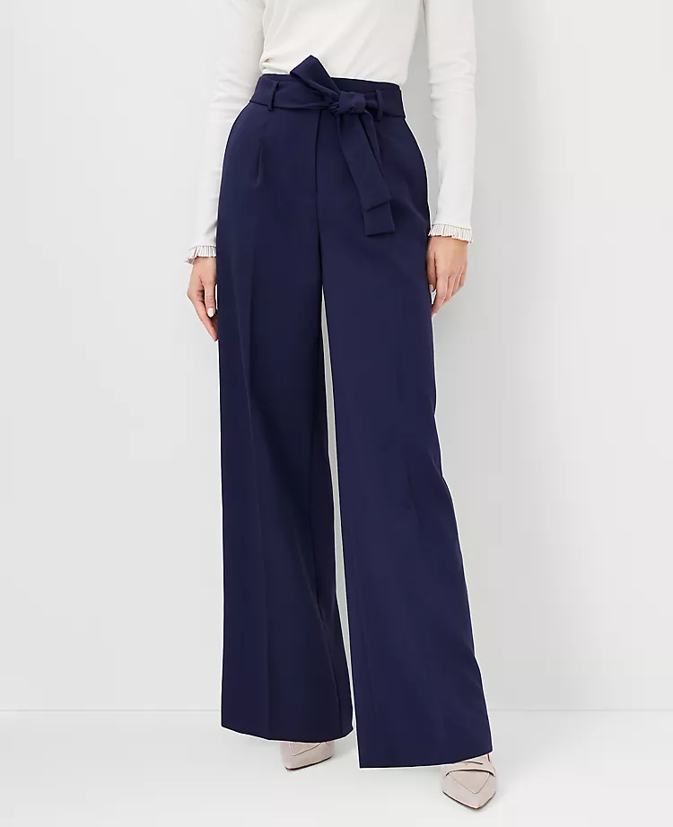 The Tie Waist Wide Leg Pant In Soft Twill 3 The Tie Waist Wide Leg Pant In Soft Twill