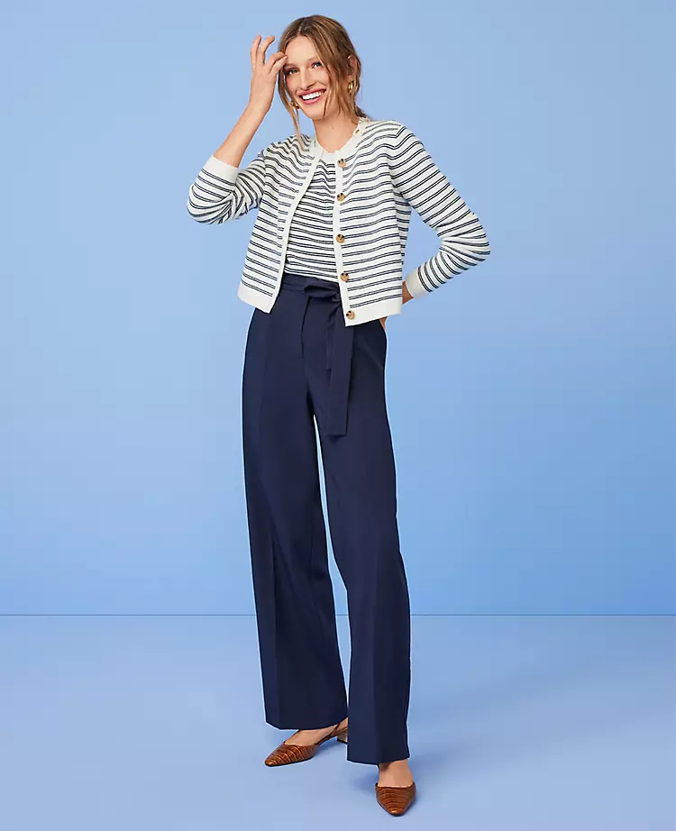 The Tie Waist Wide Leg Pant In Soft Twill 5 The Tie Waist Wide Leg Pant In Soft Twill - Image 3