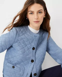 Framed Quilted Cropped Jacket -Anntaylor Shop 602699 0321 ALT2