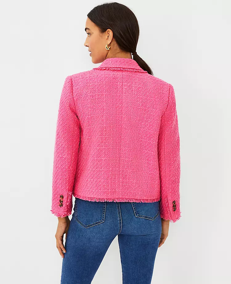 Fringe Tweed Double Breasted Jacket 4 Fringe Tweed Double Breasted Jacket - Image 2