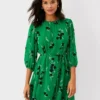 Floral Belted Flare Dress -Anntaylor Shop 602806 5984