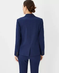 The Long One Button Blazer In Bi-Stretch -Anntaylor Shop 602881 8818 ALT1 1