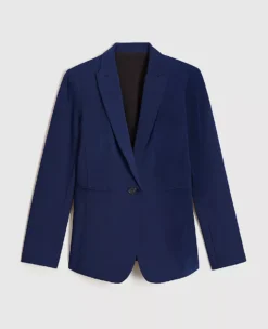 The Long One Button Blazer In Bi-Stretch Pure Sapphire 9 The Long One Button Blazer In Bi-Stretch Pure Sapphire -Anntaylor Shop 602881 8818 MKTGS1