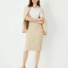 The Seamed Pencil Skirt In Bi-Stretch Toasted Oat -Anntaylor Shop 602888 7879
