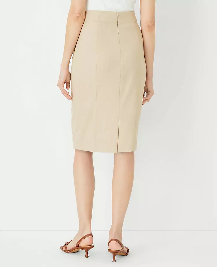 The Seamed Pencil Skirt In Bi-Stretch Toasted Oat 5 The Seamed Pencil Skirt In Bi-Stretch Toasted Oat - Image 3