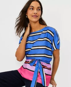 Stripe Belted Dolman Sleeve Top -Anntaylor Shop 603135 1680 ALT2