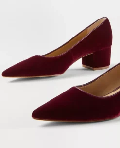 Mid Block Heel Velvet Pumps -Anntaylor Shop 603198 8356 ALT1