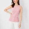 Plaid Textured Halter Shell -Anntaylor Shop 603258 0345