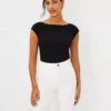 Ribbed Lettuce Hem Boatneck Top 1 Ribbed Lettuce Hem Boatneck Top -Anntaylor Shop 603267 2222