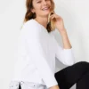 Eyelet Sleeve Mixed Media Top -Anntaylor Shop 603283 9000