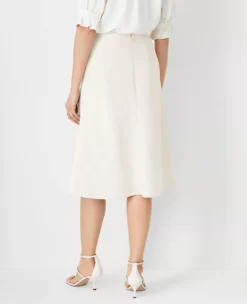 The Flare Skirt In Fluid Crepe Ivory Whisper 6 The Flare Skirt In Fluid Crepe Ivory Whisper -Anntaylor Shop 603685 9007 ALT1