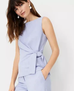 The Side Tie Top In Cross Weave -Anntaylor Shop 603701 8106 ALT2