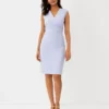 The Side Tuck Wrap Sheath Dress In Cross Weave
