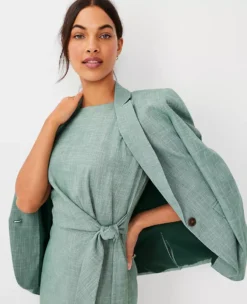 The Tie Waist Sheath Dress In Cross Weave -Anntaylor Shop 603705 2021 ALT2