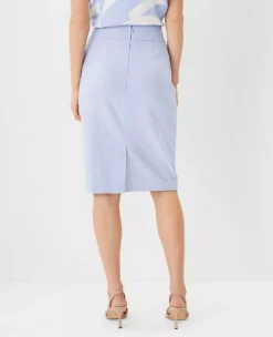 The High Waist Seamed Pencil Skirt In Cross Weave -Anntaylor Shop 603706 8106 ALT1