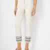 The Cotton Crop Pant In Floral Embroidered Stripe -Anntaylor Shop 603721 7879