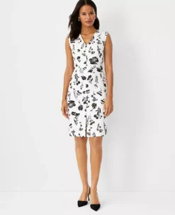 Floral Double V Sheath Dress