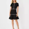 Contrast Trim Tweed Flounce Dress 1 Contrast Trim Tweed Flounce Dress -Anntaylor Shop 603790 2222