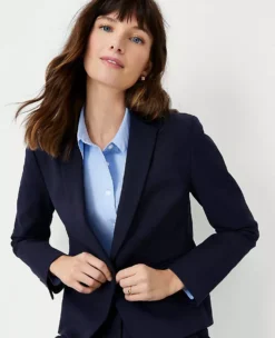 The One Button Blazer In Stretch Cotton 7 The One Button Blazer In Stretch Cotton -Anntaylor Shop 603943 9054 ALT2