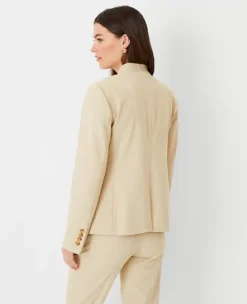 The Cutaway Blazer In Bi-Stretch Toasted Oat 8 The Cutaway Blazer In Bi-Stretch Toasted Oat -Anntaylor Shop 603952 7879 ALT1