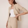 The Cutaway Blazer In Bi-Stretch Toasted Oat -Anntaylor Shop 603952 7879 MKTG1