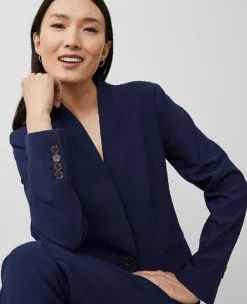 The Cutaway Blazer In Bi-Stretch Pure Sapphire -Anntaylor Shop 603952 8818 ALT2