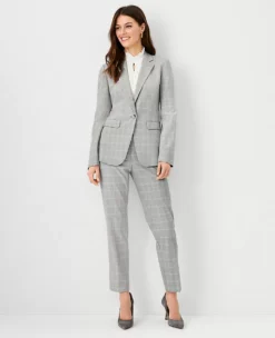 The Notched One Button Blazer In Plaid -Anntaylor Shop 603956 6004 ALT2