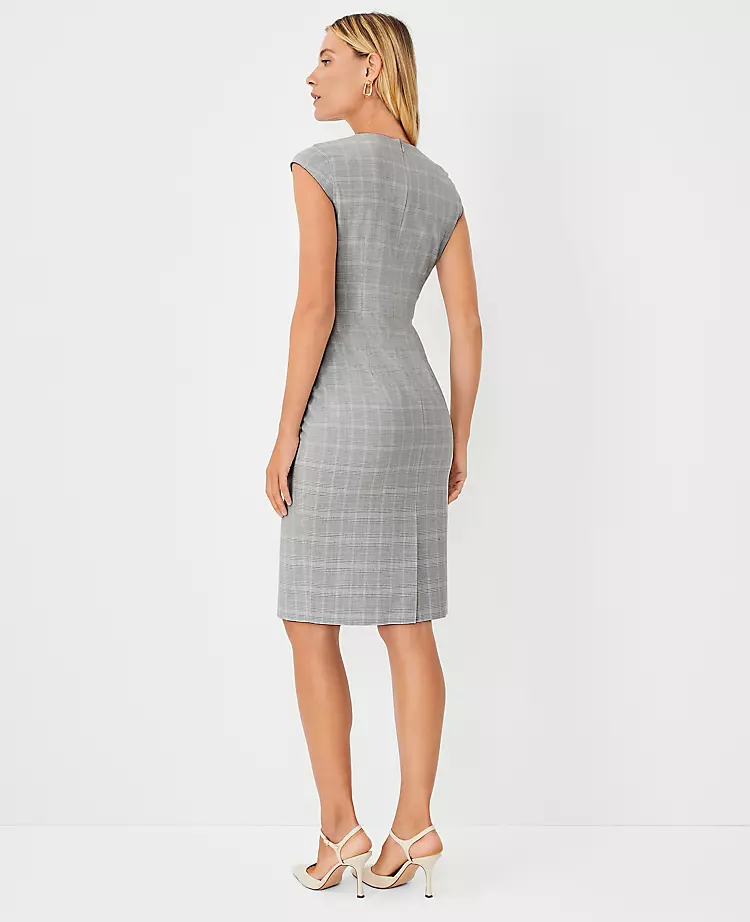 The Cap Sleeve Sheath Dress In Plaid 4 The Cap Sleeve Sheath Dress In Plaid - Image 2