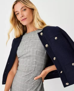 The Cap Sleeve Sheath Dress In Plaid 8 The Cap Sleeve Sheath Dress In Plaid -Anntaylor Shop 603959 6004 ALT2