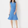 The Sleeveless V-Neck Flare Dress In Double Knit -Anntaylor Shop 603986 2709