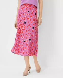 Floral Bias Slip Skirt