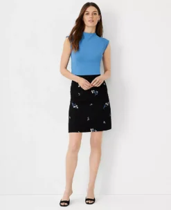 Embroidered Floral Tweed Skirt -Anntaylor Shop 604012 2222 ALT2