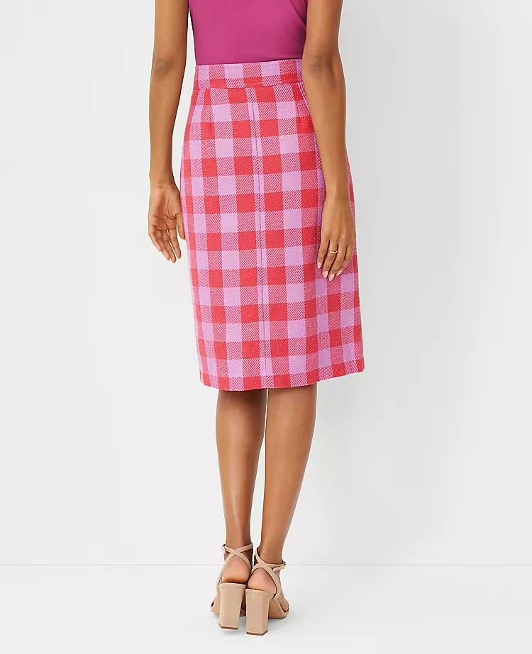 Plaid Button Front A-Line Skirt 4 Plaid Button Front A-Line Skirt - Image 2