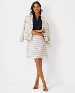 Shimmer Fringe Tweed Skirt -Anntaylor Shop 604039 9998 ALT2