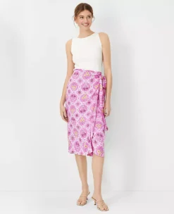 Tile Print Sarong Pencil Skirt -Anntaylor Shop 604057 8581 ALT2